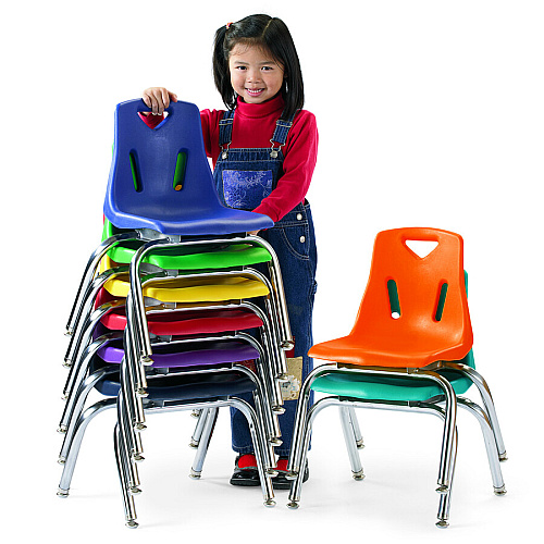 Jonti-Craft Berries Stacking Chair Camel Seat Color - Polypropylene Seat Material - Camel Back Color - Polypropylene Back Material - Steel Frame Material - Four-legged Base - 1 Each (8126JC1251)