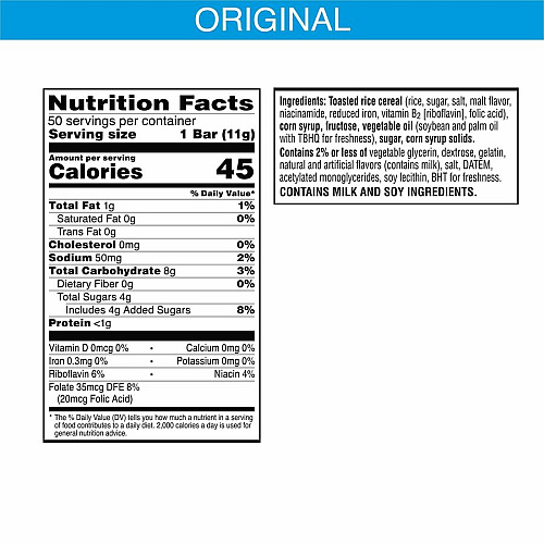 Kellogg's&reg Rice Krispies Treats&reg Minis Individually Wrapped - Original - 1 Serving Pack - 50 / Box (12346)