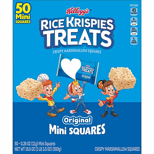 Kellogg's&reg Rice Krispies Treats&reg Minis Individually Wrapped - Original - 1 Serving Pack - 50 / Box (12346)