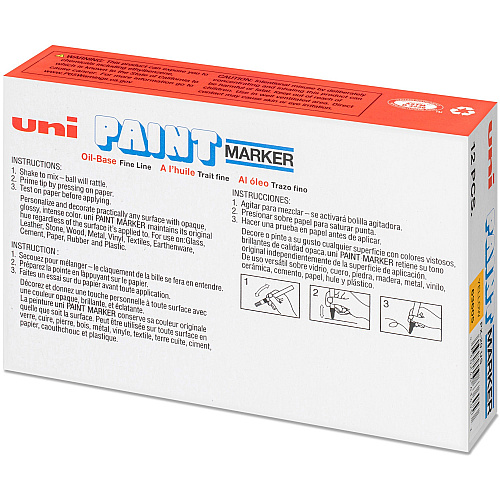 uni-ball uni&reg; uni-Paint PX-20 Oil-Based Paint Marker Medium Marker Point - Yellow Ink - Oil Based - White Barrel - 1 Dozen (63605DZ)