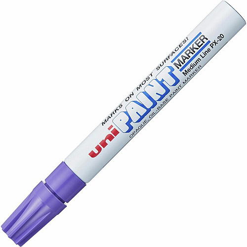 uni-ball uni&reg; uni-Paint PX-20 Oil-Based Marker Medium Marker Point - Violet Ink - Oil Based - White Barrel - 1 Dozen (63606DZ)