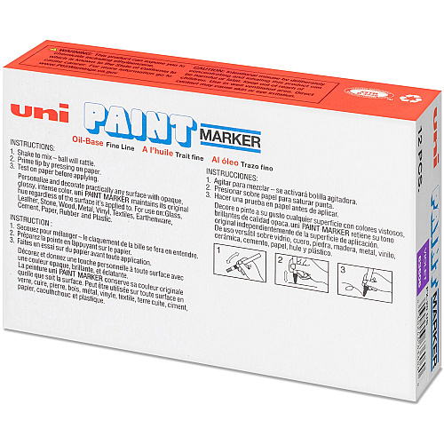 uni-ball uni&reg; uni-Paint PX-20 Oil-Based Marker Medium Marker Point - Violet Ink - Oil Based - White Barrel - 1 Dozen (63606DZ)