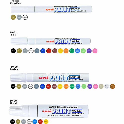uni-ball uni&reg; uni-Paint PX-20 Oil-Based Marker Medium Marker Point - White Ink - Oil Based - White Barrel - 1 Dozen (63613DZ)