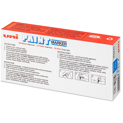 uni-ball uniball&trade; Uni-Paint PX-21 Oil-Based Fine Point Marker Fine Marker Point - Blue Ink - Oil Based - 1 Dozen (63703DZ)