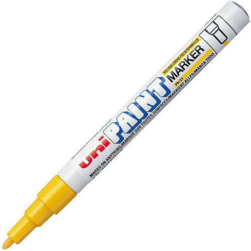 uni-ball uni&reg; uni-Paint PX-21 Oil-Based Marker Fine Marker Point - Yellow Ink - Oil Based - 1 Dozen (63705DZ)