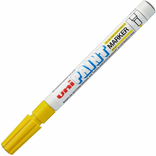uni-ball uni&reg; uni-Paint PX-21 Oil-Based Marker Fine Marker Point - Yellow Ink - Oil Based - 1 Dozen (63705DZ)