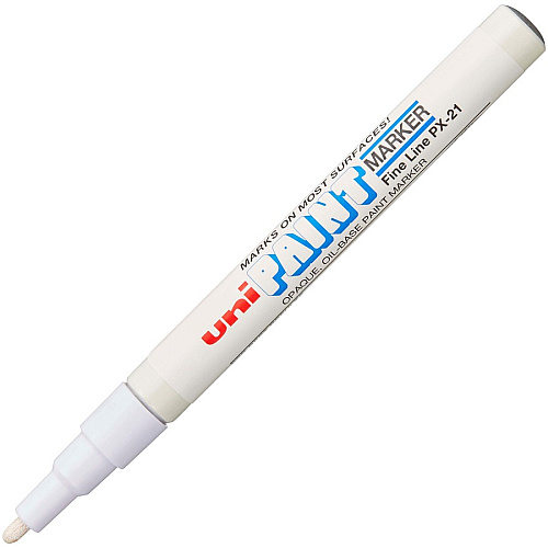 uni-ball uni&reg; Uni-Paint PX-21 Oil-Based Marker Fine Marker Point - White Ink - Oil Based - 1 Dozen (63713DZ)