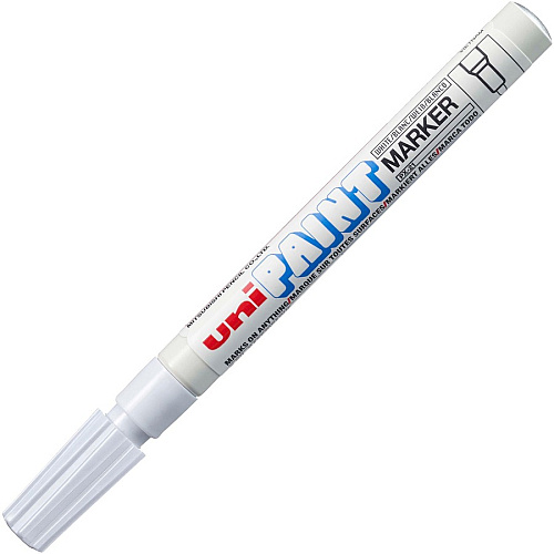 uni-ball uni&reg; Uni-Paint PX-21 Oil-Based Marker Fine Marker Point - White Ink - Oil Based - 1 Dozen (63713DZ)