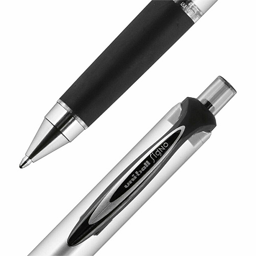 uni-ball uniball&trade; 207 Impact RT Gel Pens 1 mm Bold Pen Point - Refillable - Retractable - Black Ink - Gel-based - Metallic Barrel - 1 Dozen (65870DZ)
