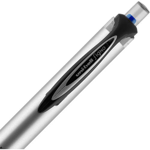 uni-ball uniball&trade; 207 Impact RT Gel Pens 1 mm Bold Pen Point - Refillable - Retractable - Blue Ink - Gel-based - Metallic Barrel - 1 Dozen (65871DZ)