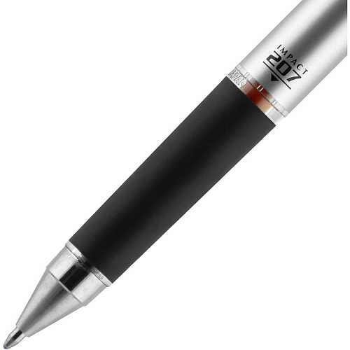 uni-ball uniball&trade; 207 Impact RT Gel Pens 1 mm Bold Pen Point - Refillable - Retractable - Red Ink - Gel-based - Metallic Barrel - 1 Dozen (65872DZ)