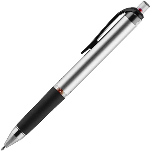uni-ball uniball&trade; 207 Impact RT Gel Pens 1 mm Bold Pen Point - Refillable - Retractable - Red Ink - Gel-based - Metallic Barrel - 1 Dozen (65872DZ)