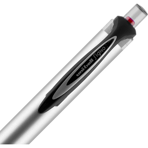 uni-ball uniball&trade; 207 Impact RT Gel Pens 1 mm Bold Pen Point - Refillable - Retractable - Red Ink - Gel-based - Metallic Barrel - 1 Dozen (65872DZ)