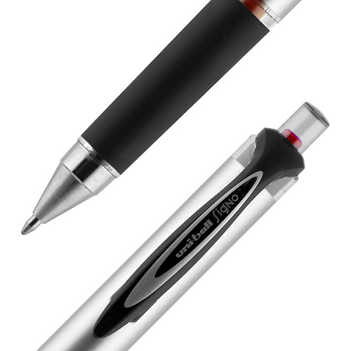 uni-ball uniball&trade; 207 Impact RT Gel Pens 1 mm Bold Pen Point - Refillable - Retractable - Red Ink - Gel-based - Metallic Barrel - 1 Dozen (65872DZ)