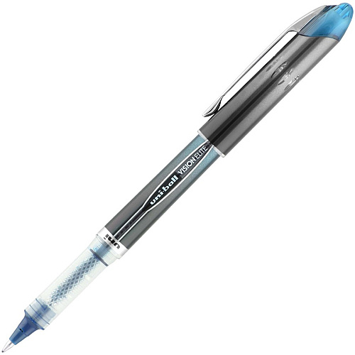 uni-ball uniball&trade; Vision Elite BLX Rollerball Pen 0.5 mm Micro Pen Point - Black/Blue Ink - Pigment-based - 1 Dozen (69020DZ)
