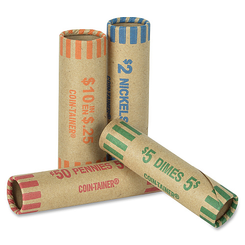 PAP-R Tubular Coin Wrappers Total $0.50 in 50 Coins of 1¢ Denomination - Heavy Duty, Burst Resistant - Kraft - Red - 1000 / Box (20001)