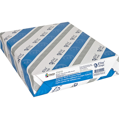 Elite Image Superior Multipurpose Paper - White 98 Brightness - Letter - 8 1/2" x 11" - 20 lb Basis Weight - Sustainable Forestry Initiative (SFI) - Bright White - 500/Pack - 400 / Pallet (45010PL)