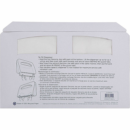 Genuine Joe Toilet Seat Covers Half-fold - For Public Toilet - White - 250/Pack - 20 / Carton (GJO85125)