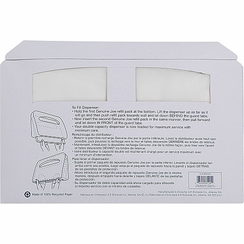 Genuine Joe Toilet Seat Covers Half-fold - For Public Toilet - White - 250/Pack - 20 / Carton (GJO85125)