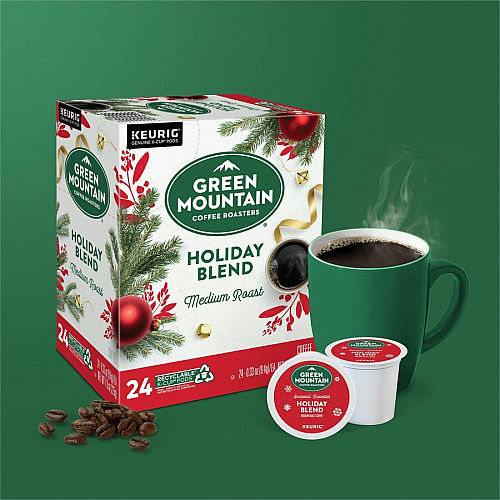 Green Mountain Coffee Roasters&reg; K-Cup Holiday Blend Coffee Regular - Medium - 24 K-Cup - K-Cup - 24 / Box (6204)