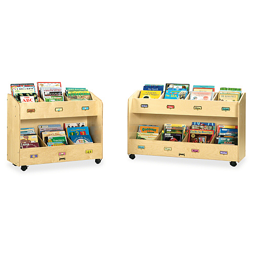 Jonti-Craft Mobile Section Book Storage Organizer 8 Compartment(s) - 29.50" Height x 48" Width x 16" Depth - Label Holder, Lockable Casters, Rounded Corner, Durable, Yellowing Resistant - Baltic - Acrylic - 1 Each (5369JC)