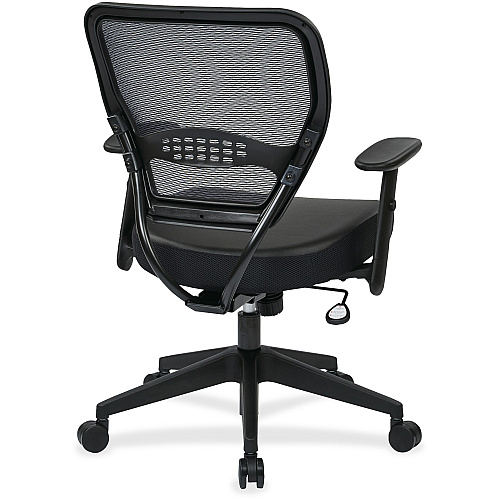 Office Star Professional Dark Air Grid Back Managers Chair Leather Seat Material - 5-star Base - Black - 1 Each (5700E)