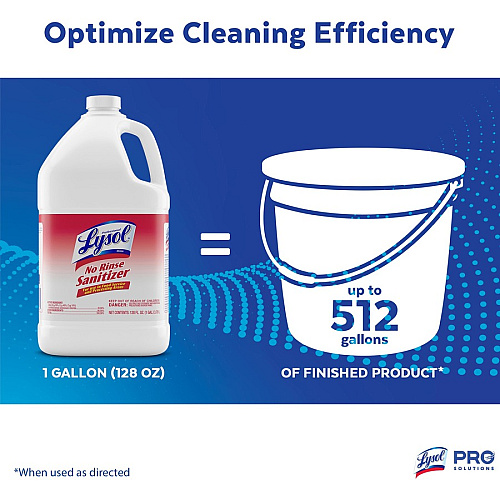 Lysol&reg; Professional No Rinse Sanitizer Concentrate - 128 fl oz (4 quart) - Disinfectant, Anti-bacterial - 1 Each (74389)
