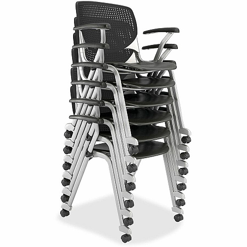 KFI "2300" Series Stack Chair Black Seat Color - Polypropylene Seat Material - Black Back Color - Polypropylene Back Material - Silver, Powder Coated Frame Color - Tubular Steel Frame Material - Four-legged Base - 1 Each (CS2300P10)