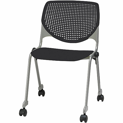 KFI "2300" Series Stack Chair Black Seat Color - Polypropylene Seat Material - Black Back Color - Polypropylene Back Material - Silver, Powder Coated Frame Color - Tubular Steel Frame Material - Four-legged Base - 1 Each (CS2300P10)