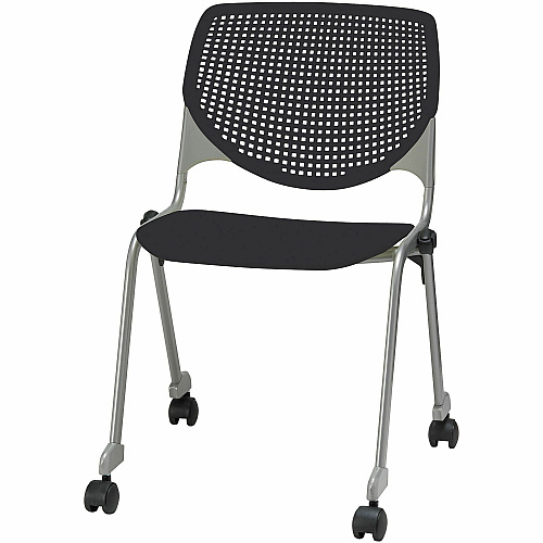 KFI "2300" Series Stack Chair Black Seat Color - Polypropylene Seat Material - Black Back Color - Polypropylene Back Material - Silver, Powder Coated Frame Color - Tubular Steel Frame Material - Four-legged Base - 1 Each (CS2300P10)