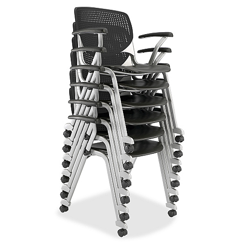 KFI "2300" Series Stack Chair White Seat Color - Polypropylene Seat Material - White Back Color - Polypropylene Back Material - Silver, Powder Coated Frame Color - Tubular Steel Frame Material - Four-legged Base - 1 Each (CS2300P08)