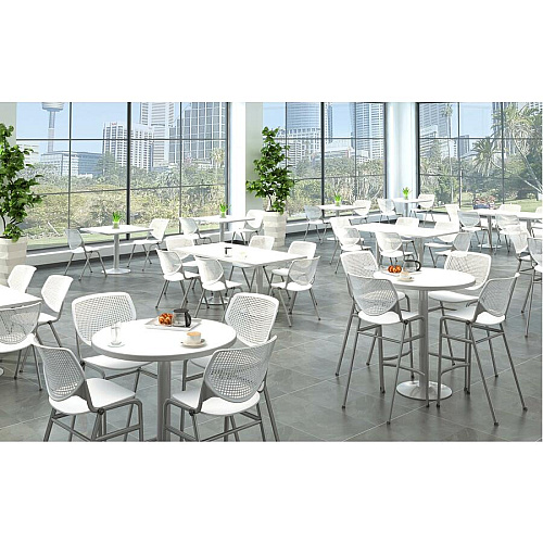 KFI "2300" Series Stack Chair Brownstone Seat Color - Polypropylene Seat Material - Brownstone Back Color - Polypropylene Back Material - Silver, Powder Coated Frame Color - Tubular Steel Frame Material - Four-legged Base - 1 Each (CS2300P18)