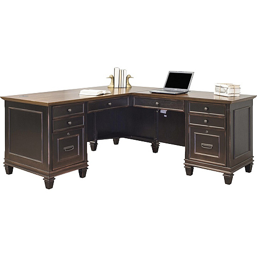 Martin Hartford L-Shaped Desk Vintage Black - 1 Each (IMHF684RRR)