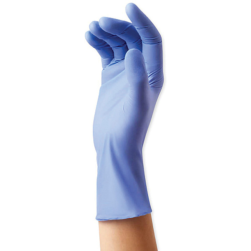 Medline SensiCare Ice Blue Nitrile Exam Gloves 9.50" Glove Length - Large Size - Dark Blue - Comfortable, Chemical Resistant, Latex-free, Textured Fingertip, Non-sterile, Durable - For Medical - 250 / Box (MDS6803)