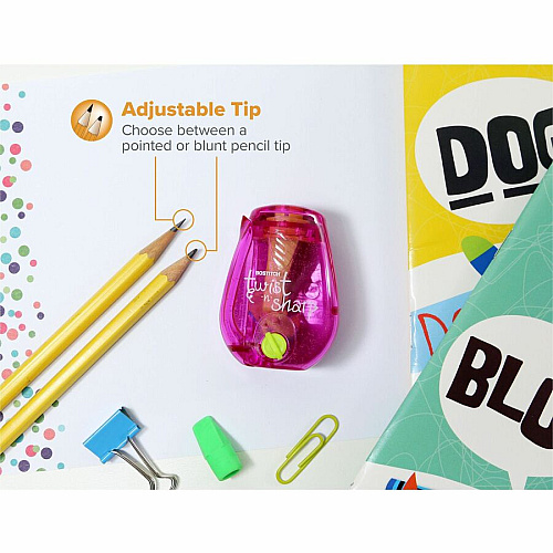 Bostitch Twist-N-Sharp Pencil Sharpener Handheld - Assorted - 1 Each (PS1ADJ)
