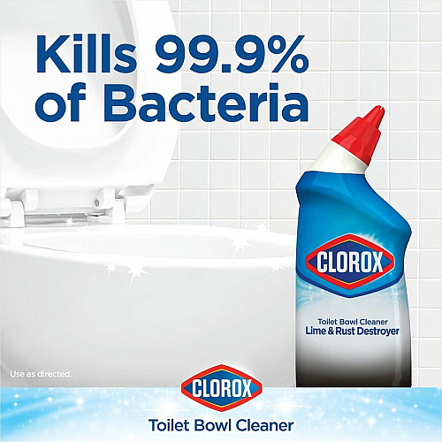 Clorox Toilet Bowl Cleaner Lime & Rust Destroyer For Toilet Bowl - 24 fl oz (0.8 quart) - Recommended For: Stain Remover, Rust Remover, Limescale Remover, Bacteria Remover, Dirt Remover, Grime Remover, Odor Remover - Bleach-free, Disinfectant, Deo (00275)