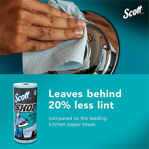 Scott Glass Cleaning Shop Towels 90 Sheets/Roll - Blue - 12 / Carton (32896)
