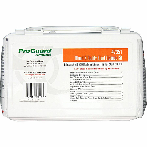 ProGuard Blood/Bodily Fluid Cleanup Kit Plastic Case - 1 Each (7351)
