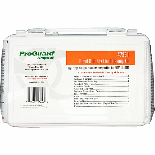 ProGuard Blood/Bodily Fluid Cleanup Kit Plastic Case - 1 Each (7351)