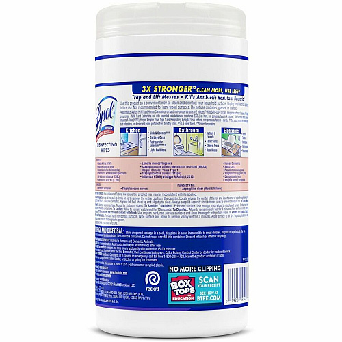 Lysol Early Morning Breeze Disinfecting Wipes For Multipurpose, Multi Surface - Early Morning Breeze Scent - Recommended For: Virus Remover, Bacteria Remover - Disinfectant, Pre-moistened, Anti-bacterial - White - 80/Tub - 1 Each (89347)