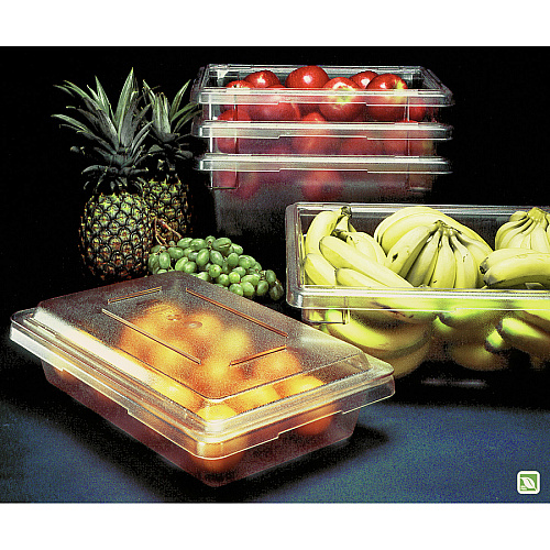 Rubbermaid Commercial 3.5-Gallon Food/Tote Box External Dimensions: 18" Length x 12" Width x 6" Height - 3.50 gal - Snap Lock Closure - Stackable - Polycarbonate - Clear - For Food Storage - 1 Each (330900CLR)