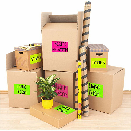 Avery&reg; Neon Shipping Labels, 5-1/2" x 8-1/2" , 200 Labels x 5 1/2" Width x 8 1/2" Length - Half Sheet - Permanent Adhesive - Rectangle - Laser - Neon Magenta - Paper - Permanent Adhesive, Stick & Stay, Smudge Resistant - 2 / Sheet - 100 Total S (5948)