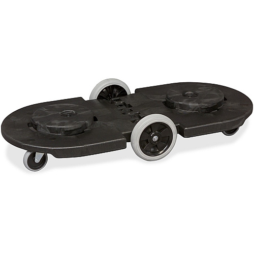 Rubbermaid Commercial Brute Tandem Dolly for 2620, 2632, 2643, 2655, 3526, 3536 Containers 400 lb Capacity - 8" , 3" Caster Size - 45" Length x 20.20" Width x 8" Height - Black - 1 Each (264600BK)