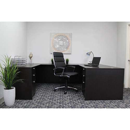Boss Contemporary Executive Highback In Caressoft Plus Black Seat Color - Vinyl Seat Material - Chrome, Black Frame Color - Chrome Frame Material - High Back - 5-star Base - Black - 1 Each (B9471BK)
