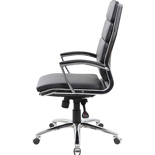 Boss Contemporary Executive Highback In Caressoft Plus Black Seat Color - Vinyl Seat Material - Chrome, Black Frame Color - Chrome Frame Material - High Back - 5-star Base - Black - 1 Each (B9471BK)