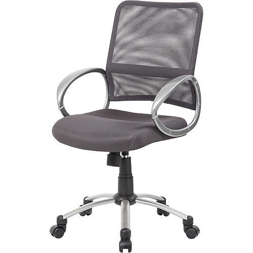 Boss Mesh Back Chair Charcoal Gray Seat Color - Mesh Seat Material - Chrome, Black Frame Color - Pewter Frame Material - 5-star Base - Charcoal Gray - 1 Each (B6416CG)