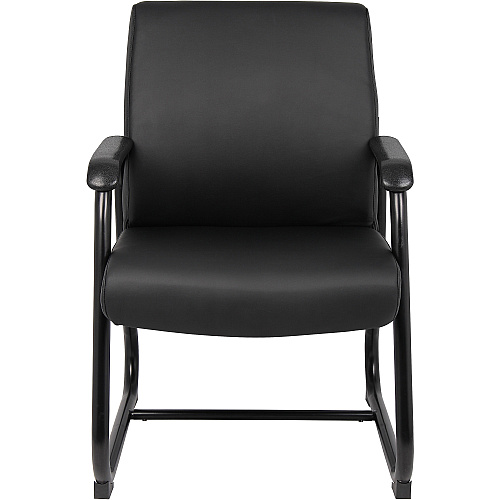 Boss Heavy Duty Guest Chair Black Seat Color - Vinyl Seat Material - Black Frame Color - Metal Frame Material - Sled Base - Black - 1 Each (B709)