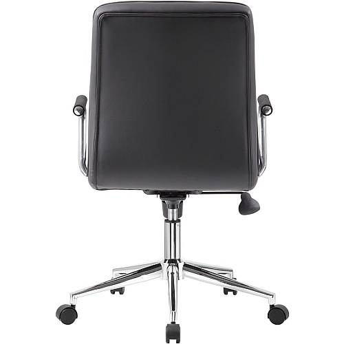 Boss Modern Office Chair with Chrome Arms Black Seat Color - Vinyl Seat Material - Chrome, Black Frame Color - Chrome Frame Material - 5-star Base - Black - 1 Each (B331BK)