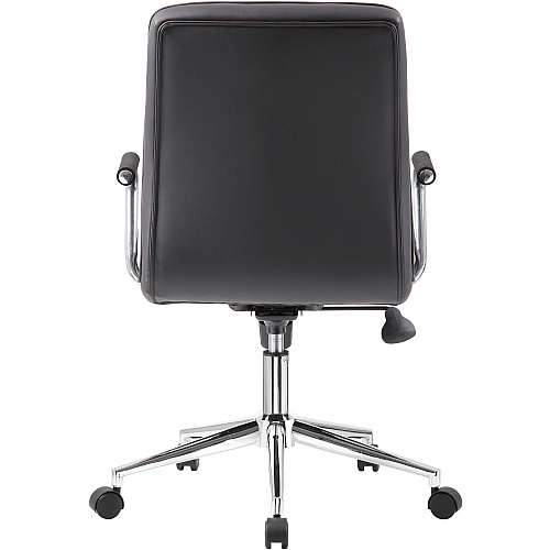 Boss Modern Office Chair with Chrome Arms Black Seat Color - Vinyl Seat Material - Chrome, Black Frame Color - Chrome Frame Material - 5-star Base - Black - 1 Each (B331BK)