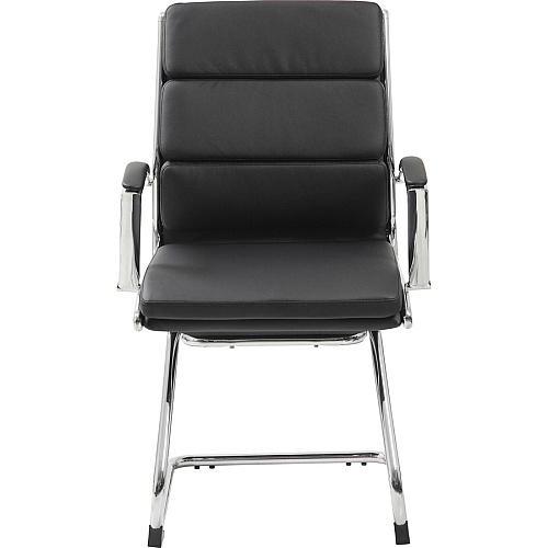 Boss Contemporary Executive Guest Chair In Caressoft Plus Black Seat Color - Vinyl Seat Material - Cantilever Base - Black - 1 Each (B9479BK)